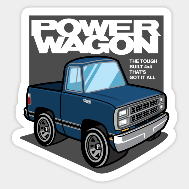 Medium Blue Metallic - Power Wagon (1980) Sticker by jepegdesign